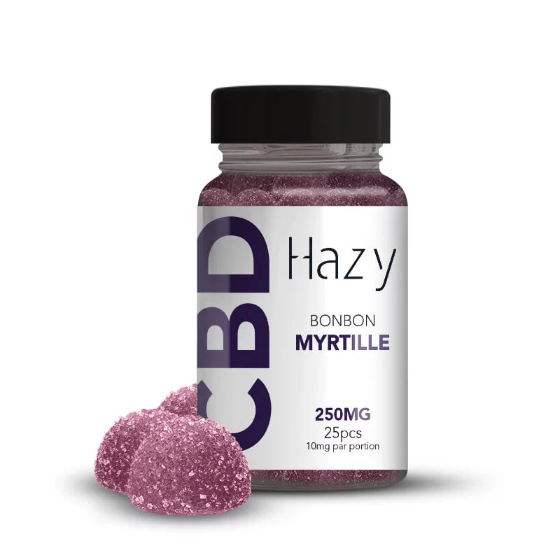 Bonbons au CBD – Myrtille – 250mg – 25 pièces