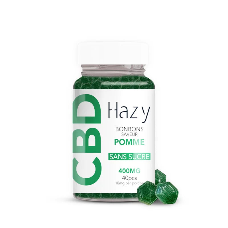 Bonbons au CBD – Pomme sans sucre – 400mg – 40 pièces