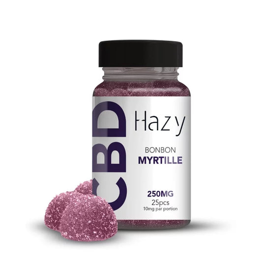 Bonbons au CBD – Myrtille – 250mg – 25 pièces