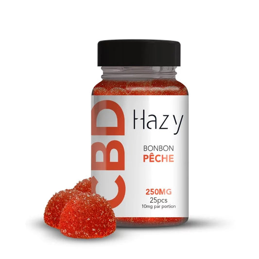 Bonbons au CBD – Pêche – 250mg – 25 pièces