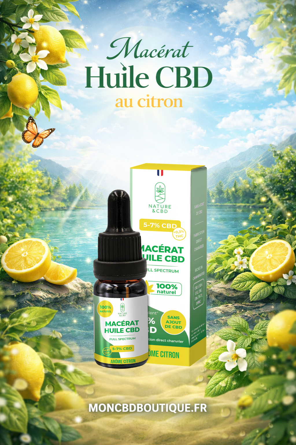 Macérat Huile CBD au citron 5 à 7 %