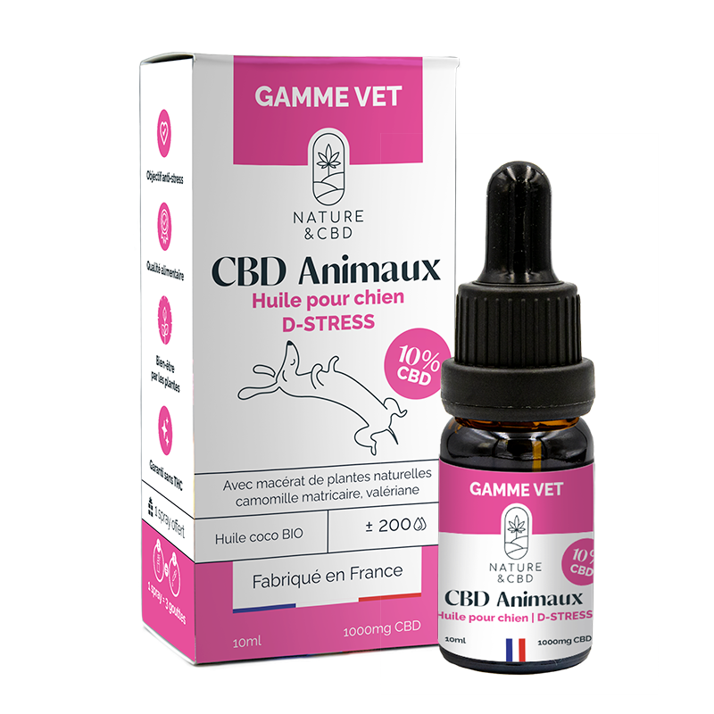 Huile CBD Animaux D-stress 10% - chien