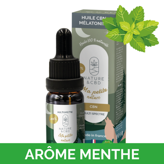 Huile CBN Sommeil mélatonine à la menthe 20%